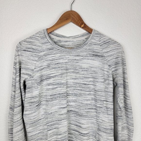 Lululemon Runderful Long Sleeve Space Dye Camo White Silver Spoon 10 - Picture 4 of 9